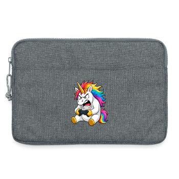 Funny Unicorn Gamer Rage Quit - Laptop bag 13" - heather grey - Front