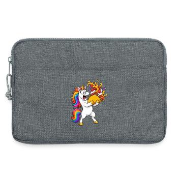 Funny Unicorn Taco Catastrophe - Laptop bag 13" - heather grey - Front