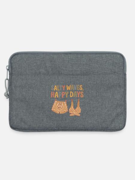 Salzige Wellen, glückliche Tage - Laptoptasche 13" - Grau meliert