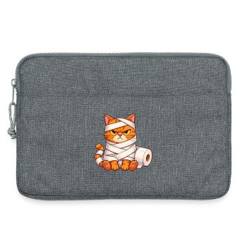 Grumpy Mummy Katze Toilettenpapier - Laptoptasche 13" - Grau meliert - Vorne