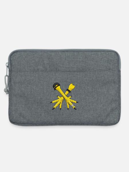Lustige gekreuzte Hühnerfüße Buchstabe X Cartoon - Laptoptasche 13" - Grau meliert
