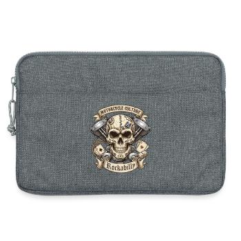 Rockabilly Totenkopf Moto Kultur - Laptoptasche 13" - Grau meliert - Vorne