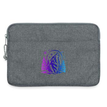 Wolf im Winterwald - Laptoptasche 13" - Grau meliert - Vorne