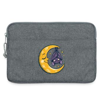 Die Mondsichel mit der schlafenden Fledermaus - Laptoptasche 13" - Grau meliert - Vorne