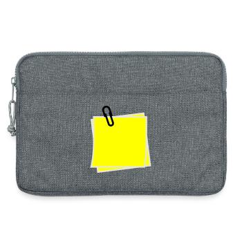 Postit | Zettel | gelber Zettel | Sticker | - Sacoche pour ordinateur portable 13 pouces - gris chiné - Devant