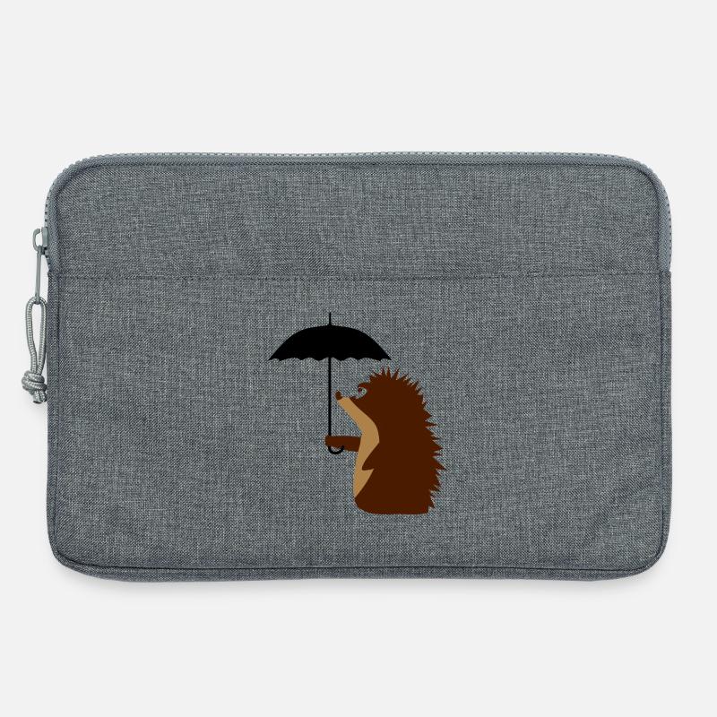 Igel mit Schirm - Laptoptasche 13" - Grau meliert