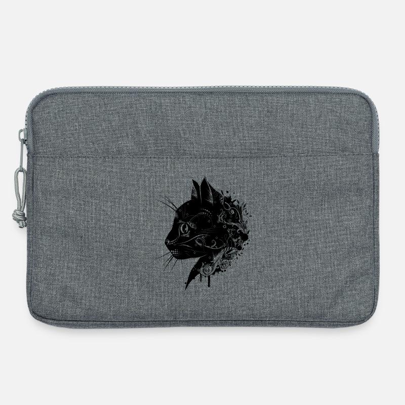 floraler Kopf einer Katze - Laptoptasche 13" - Grau meliert