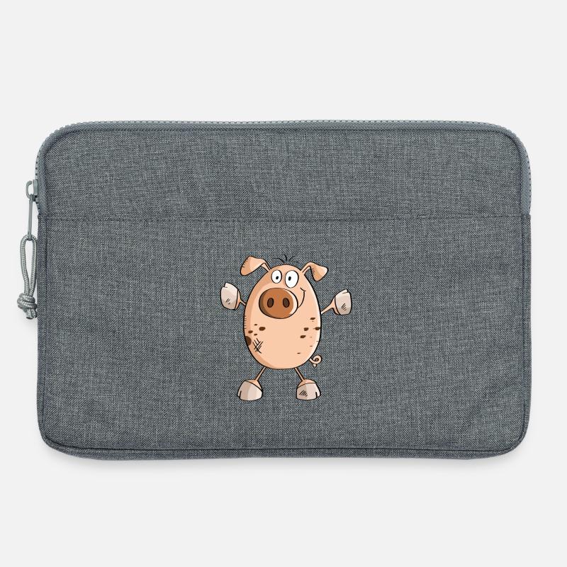 Saustarkes Schwein - Schweine - Eber - Bache - Laptoptasche 13" - Grau meliert