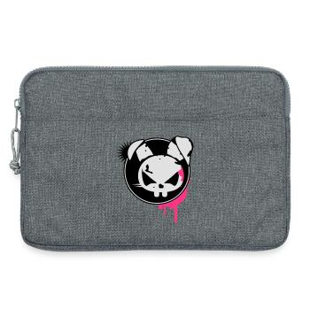 Grunge Sticker mit Hasen Kopf - Laptoptasche 13" - Grau meliert - Vorne