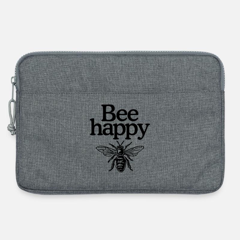 Bee happy - Laptop bag 13" - heather grey