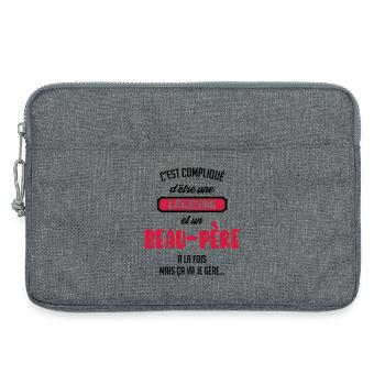 Beau-père / Belle-mère / Mariage / Famille - Sacoche pour ordinateur portable 13 pouces - gris chiné - Devant