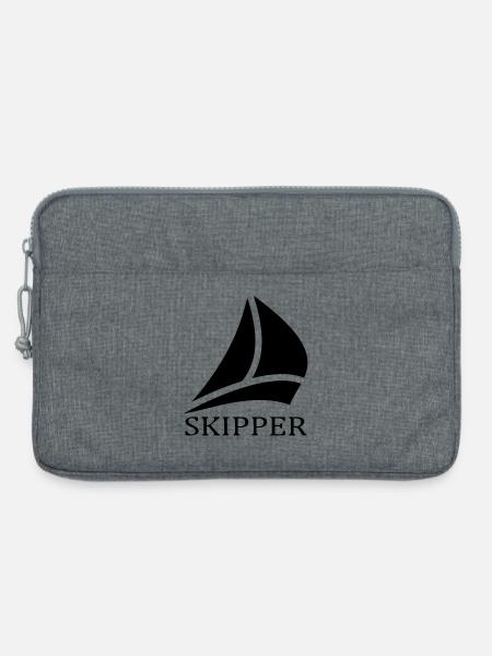 skipper segelboot logo - Laptoptasche 13" - Grau meliert