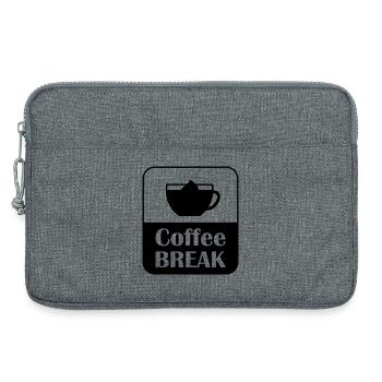 Coffee Break Break Saying Design - Laptop bag 13" - heather grey - Front