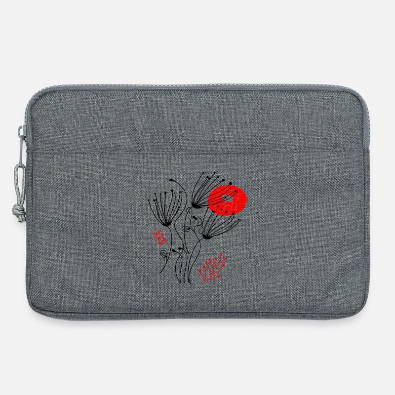 filigrane zarte Blüten, Flowers - Laptoptasche 13" - Grau meliert
