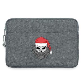 Crâne de Père Noël - Sacoche pour ordinateur portable 13 pouces - gris chiné - Devant