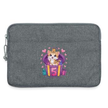 Cute Cat - 5th Birthday - 5 Years - Laptop bag 13" - heather grey - Front