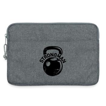 kettlebell strongman Fitness Gewichte Symbol Logo - Laptoptasche 13" - Grau meliert - Vorne
