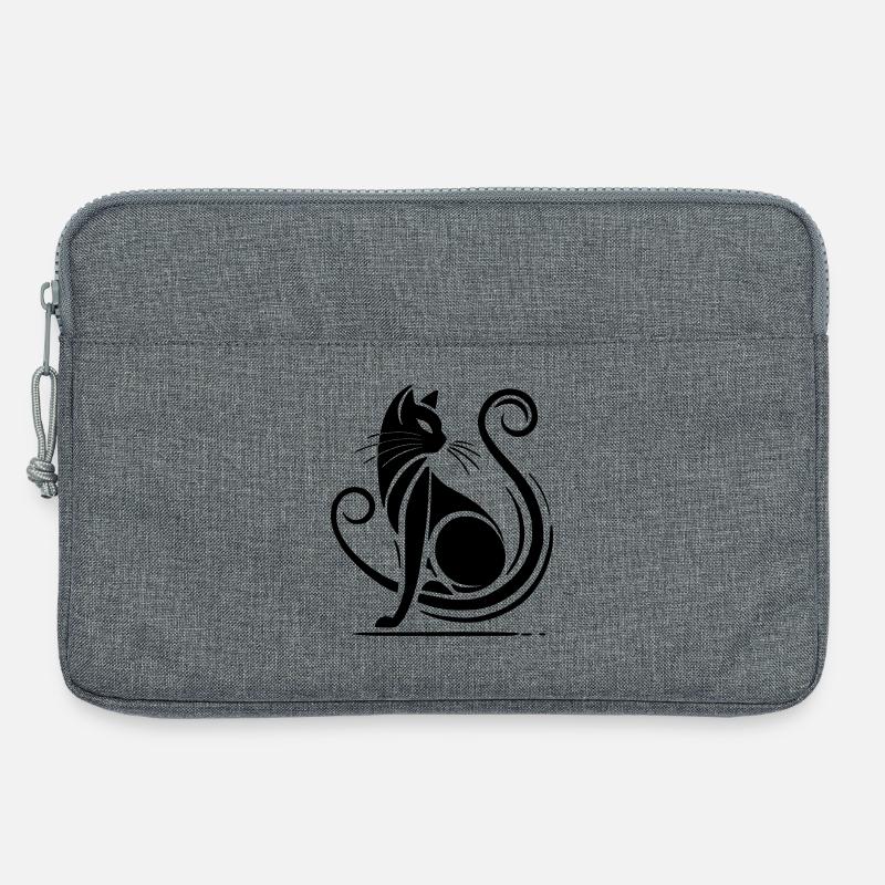 Moderne schwarze Katze - Laptoptasche 13" - Grau meliert