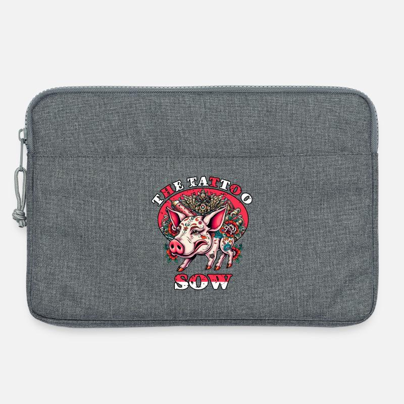 Die Tattoo Sau - Laptoptasche 13" - Grau meliert