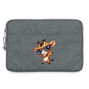 Cute Giraffe Dab Dabbing Cartoon Safari Nerd - Laptop bag 13" - heather grey - Front