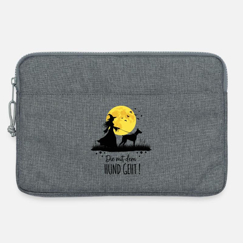 Die mit dem Dobermann geht ! - Laptoptasche 13" - Grau meliert