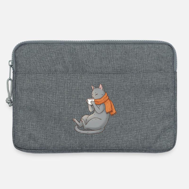 Coffee Cat - Laptoptasche 13" - Grau meliert