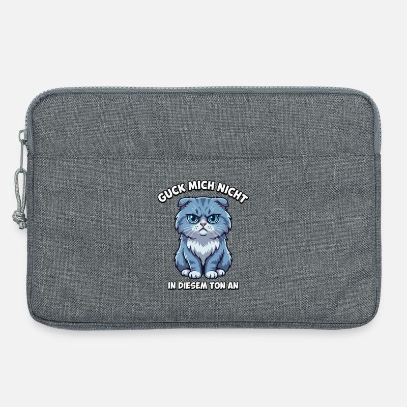 Guck mich nicht so an – Cartoon-Katze - Laptoptasche 13" - Grau meliert