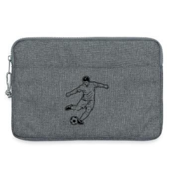 Fußball Spieler Schuss Torjäger Vektor - Laptoptasche 13" - Grau meliert - Vorne