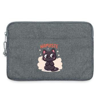 Chat Zen Namaste - Sacoche pour ordinateur portable 13 pouces - gris chiné - Devant