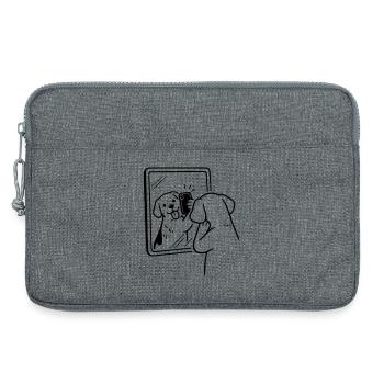 Chien Selfie Chien - Sacoche pour ordinateur portable 13 pouces - gris chiné - Devant
