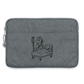 Édition chien de soins de clinique - Sacoche pour ordinateur portable 13 pouces - gris chiné - Devant