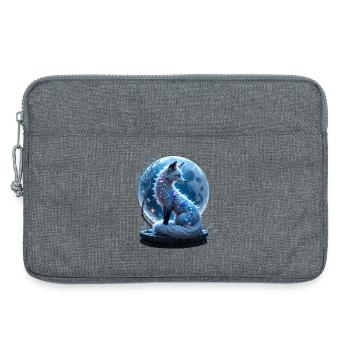 Blauer Fuchs der Lunar-Edelsteine - Laptoptasche 13" - Grau meliert - Vorne