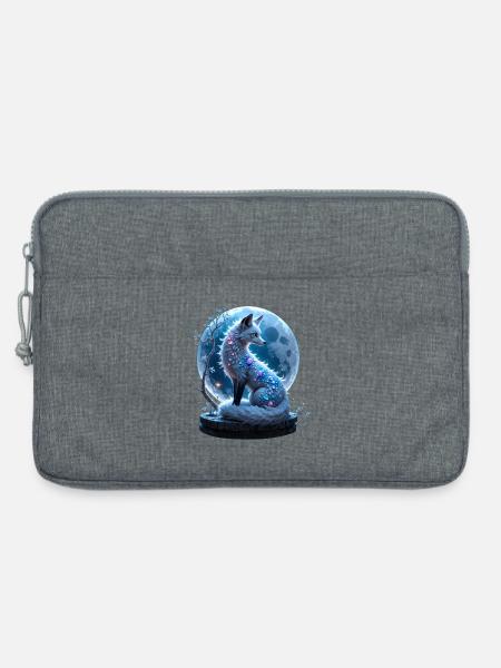 Blauer Fuchs der Lunar-Edelsteine - Laptoptasche 13" - Grau meliert