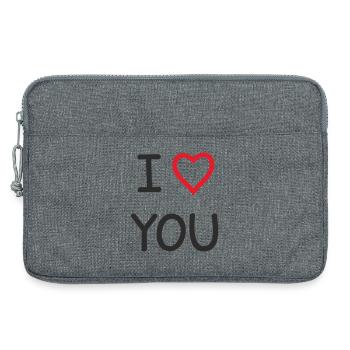 I ❤️ You – Doux Love Text Design - Sacoche pour ordinateur portable 13 pouces - gris chiné - Devant