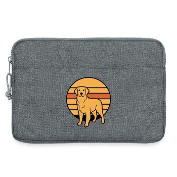 Coucher de soleil rétro Dog Retriever - Sacoche pour ordinateur portable 13 pouces - gris chiné - Devant