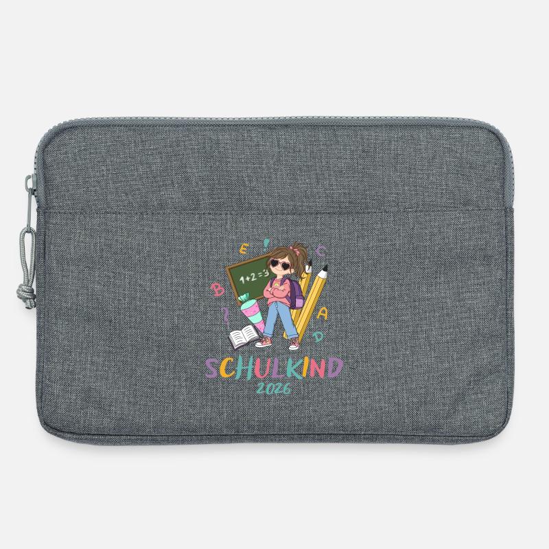 Schulkind 2026 – Bunte Lernwelt - Laptoptasche 13" - Grau meliert