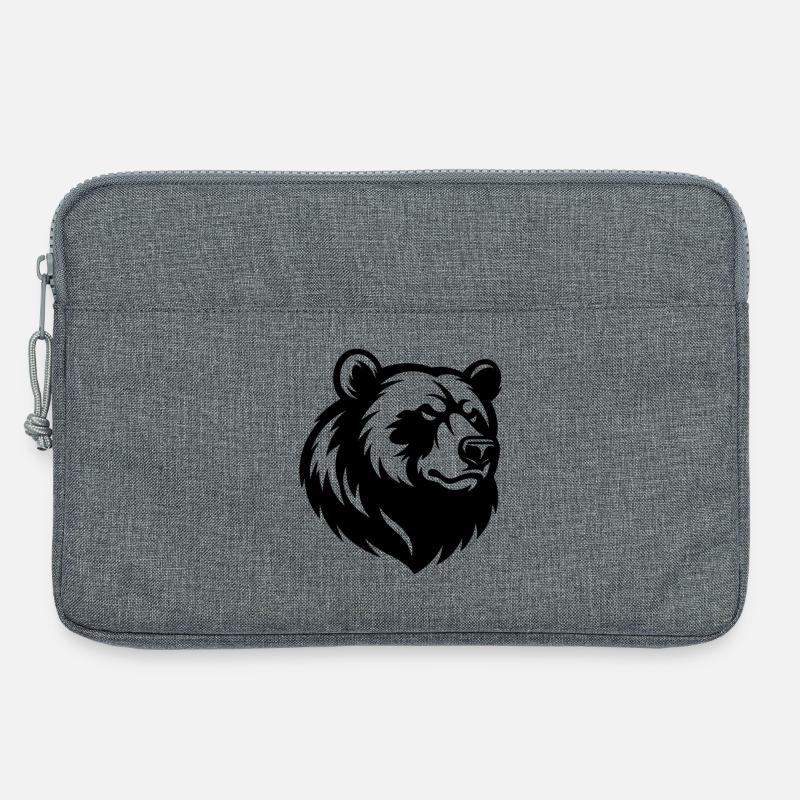 Angry Bear Head - Laptoptasche 13" - Grau meliert