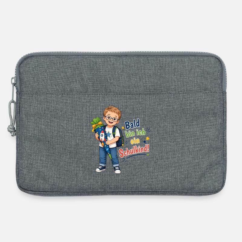 Bald bin ich ein Schulkind – Down Syndrom Junge - Laptoptasche 13" - Grau meliert