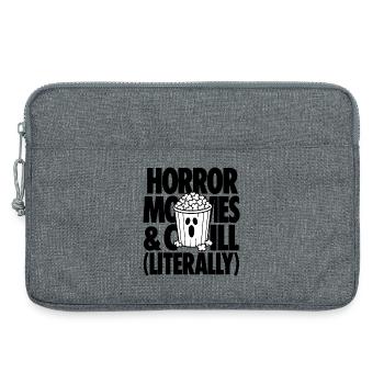 Ghost Popcorn Spooky Movie Icon - Laptop bag 13" - heather grey - Front