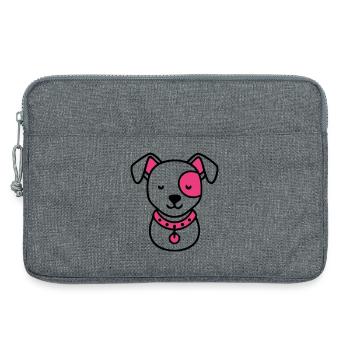 Hundekopf Welpe Süßer Hund Hundemama - Laptoptasche 13" - Grau meliert - Vorne