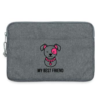 Meilleur ami, amour des chiens, maman de chien, promenade - Sacoche pour ordinateur portable 13 pouces - gris chiné - Devant
