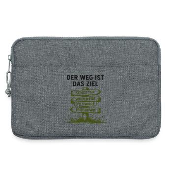 Wegweiser der Wege – Wald und Feld - Laptoptasche 13" - Grau meliert - Vorne