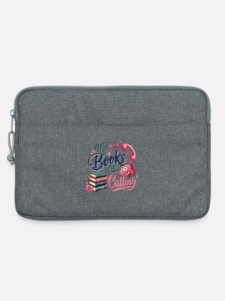 Meine Bücher rufen - Laptoptasche 13" - Grau meliert