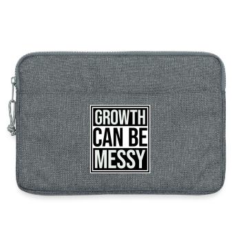 Growth Can Be Messy Persönlich Wachstum Zitat Logo - Laptoptasche 13" - Grau meliert - Vorne