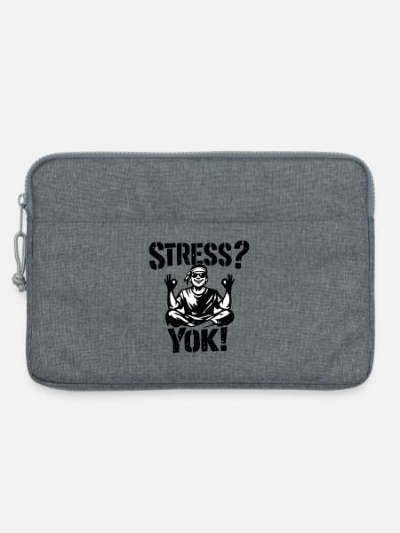 Stress? Yok! | Türkisches Stencil Streetwear Desig - Laptoptasche 13" - Grau meliert