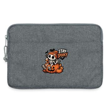 Reste Squelette Effrayant dans la Citrouille - Sacoche pour ordinateur portable 13 pouces - gris chiné - Devant