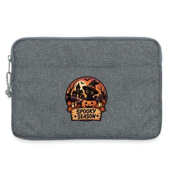 Spooky Cat Pumpkin Magic - Laptop bag 13" - heather grey - Front