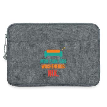 Mein Plan fürs Wochenende: Nix. - Laptoptasche 13" - Grau meliert - Vorne
