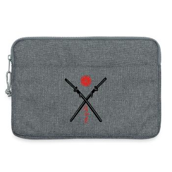 Iaido Kanji & Katana + Mon - Laptoptasche 13" - Grau meliert - Vorne