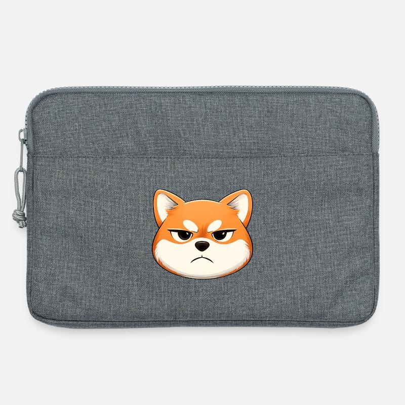Grumpy, der Shiba Inu, der ein Gesicht zieht - Laptoptasche 13" - Grau meliert